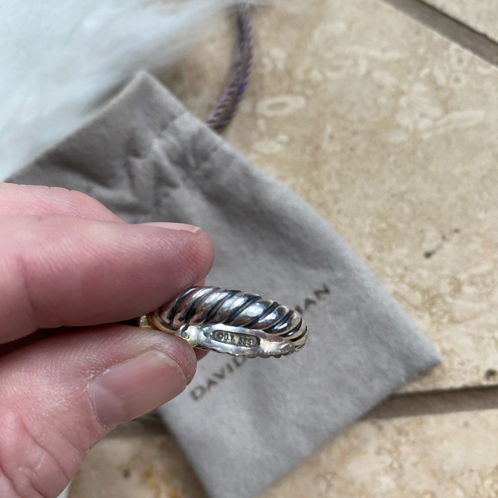 David Yurman Amethyst and Gold Cable Ring - Picture 10 of 10